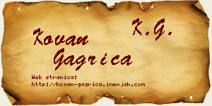 Kovan Gagrica vizit kartica